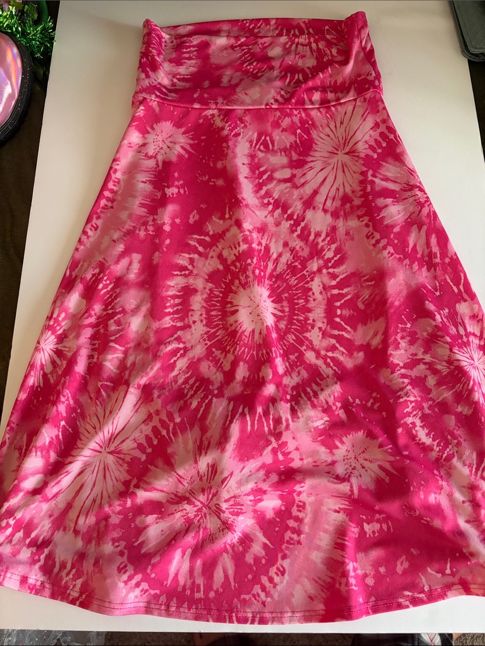 LuLaRoe Hot Pink Tie-Dye skirt